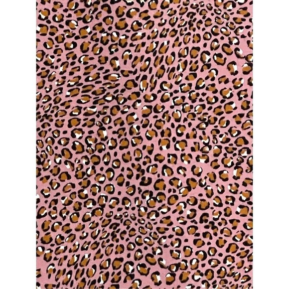WHO WHAT WEAR | PLEATED PUFF SLEEVE TEE SHIRT TOP PINK LEOPARD PRINT S - Picture 2 of 7